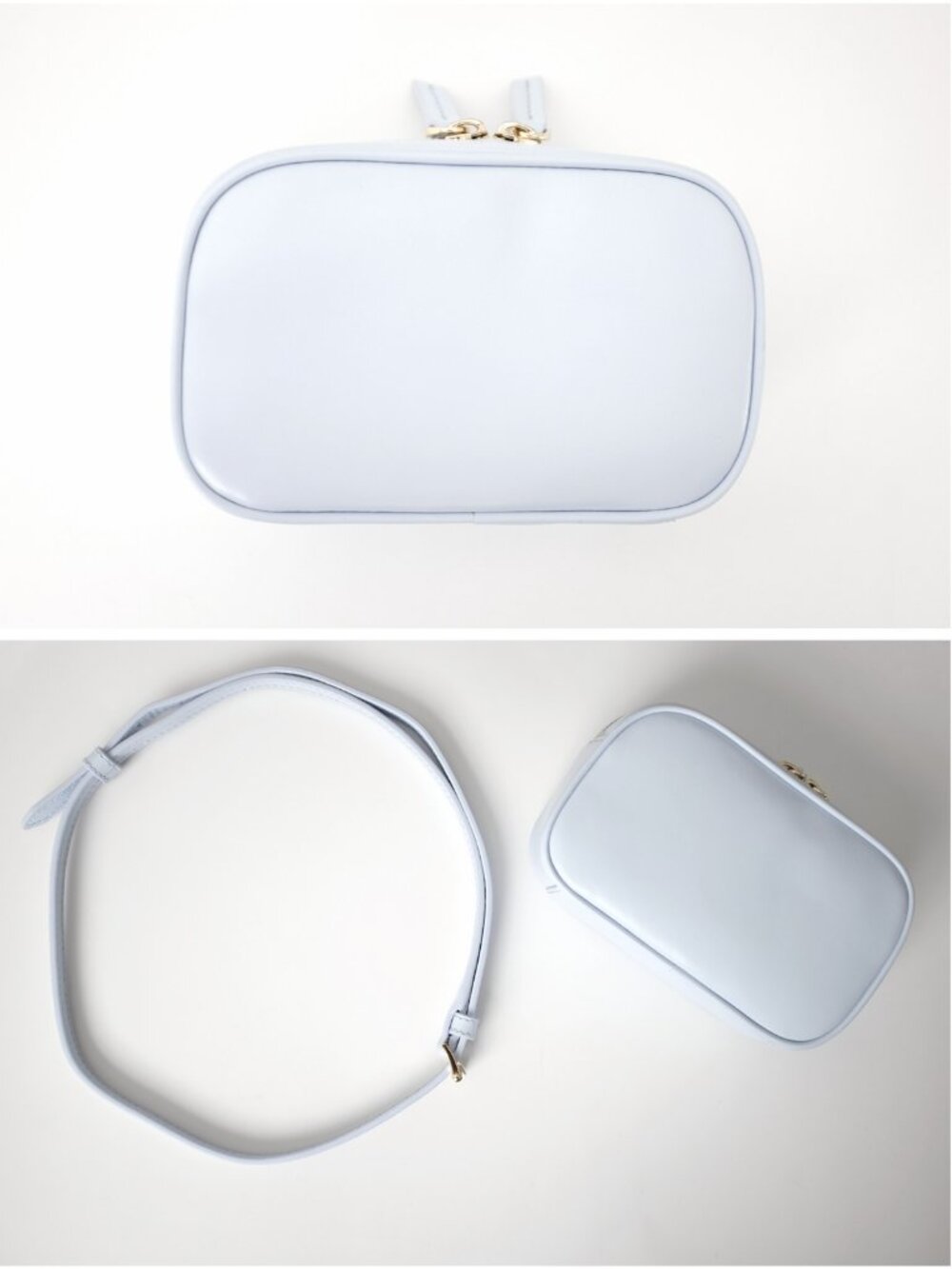 Sky Blue Italic Layla Leather Belt Bag